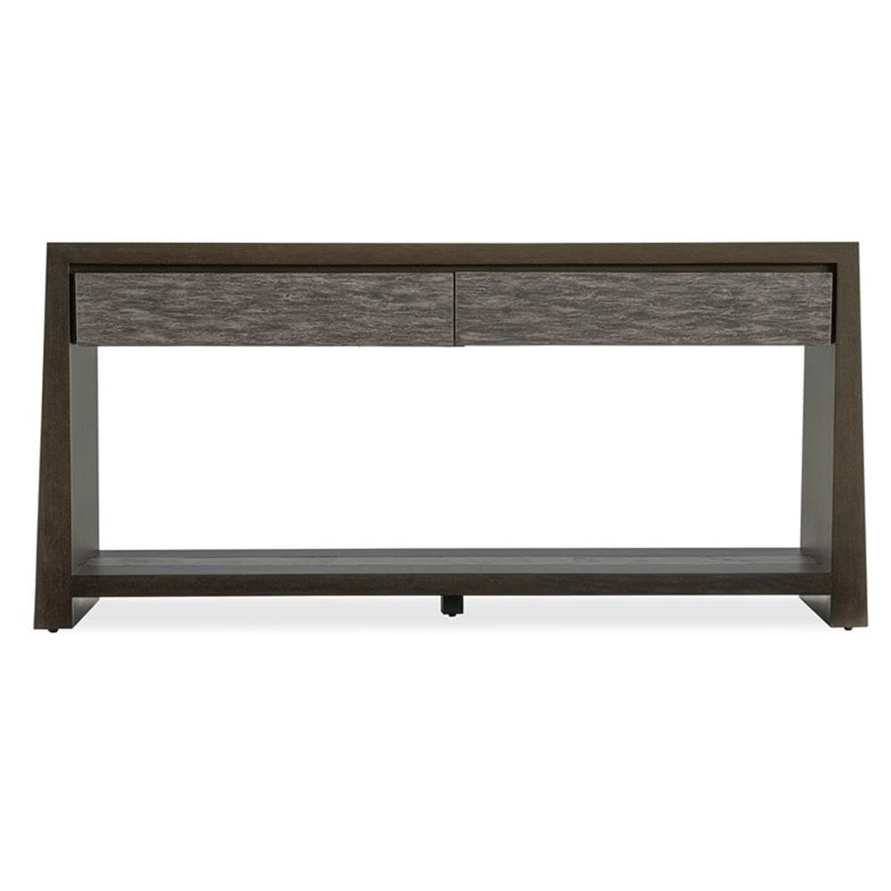 Modern Wood Console Table with 2 Drawers and Fixed Shelf Q6051