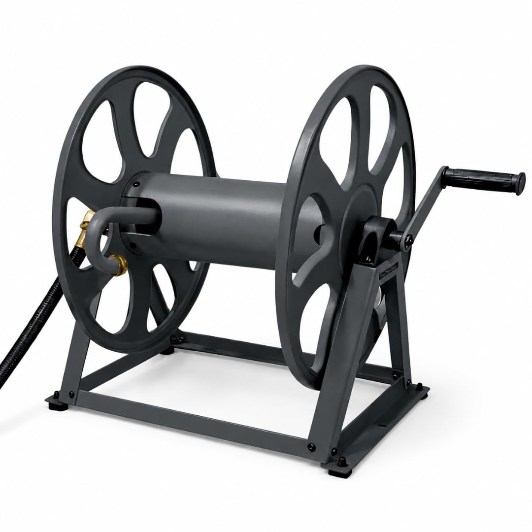 200ft Heavy Duty Metal Floor and Wall Mounted Hose Reel G4222