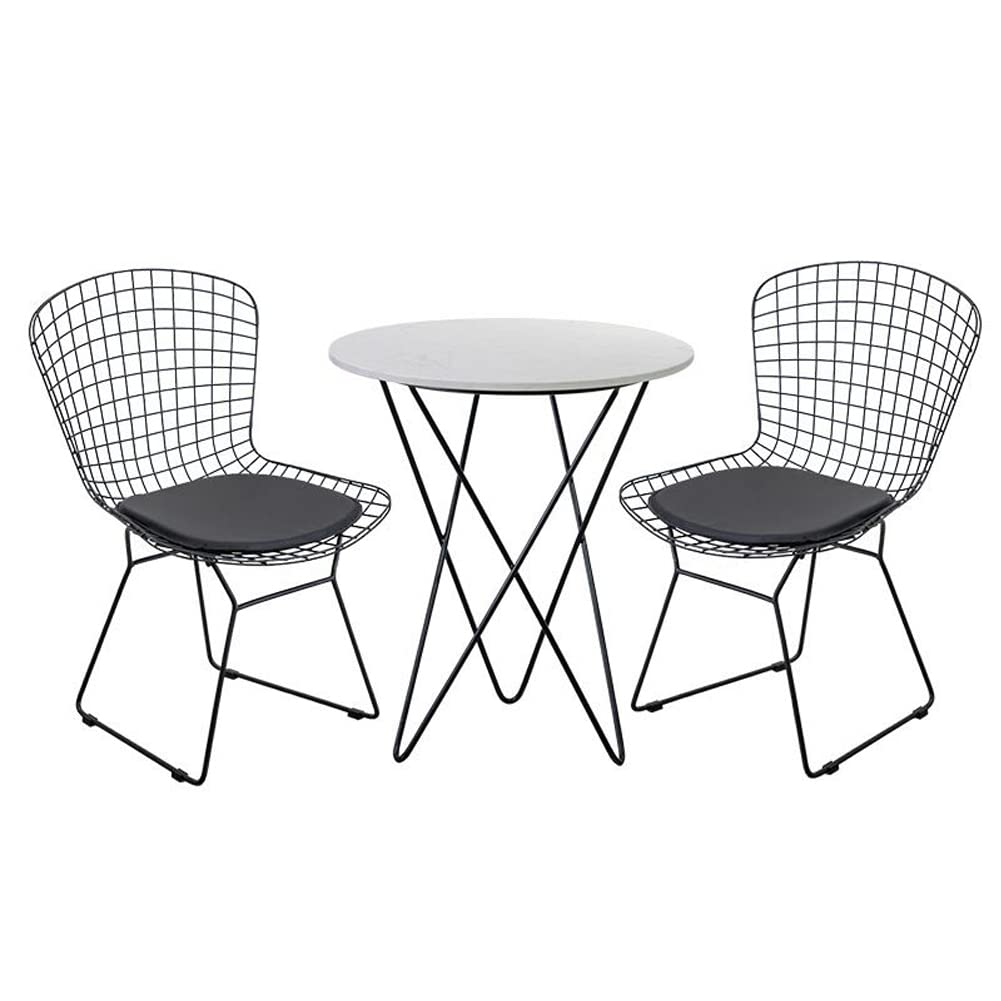 Black Metal Dining Chair with Cushion Set of 4 O479