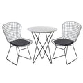 Black Metal Dining Chair with Cushion Set of 4 O479