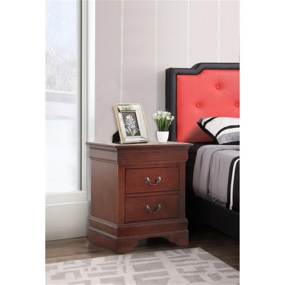 2 Drawer Wood Nightstand O557586