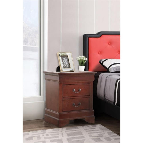2 Drawer Wood Nightstand O557586