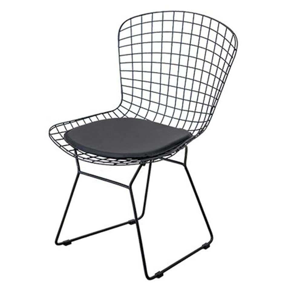 Black Metal Dining Chair with Cushion Set of 4 O479