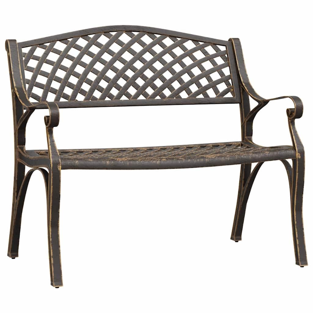 Cast Aluminum Patio Bench with Backrest I676900