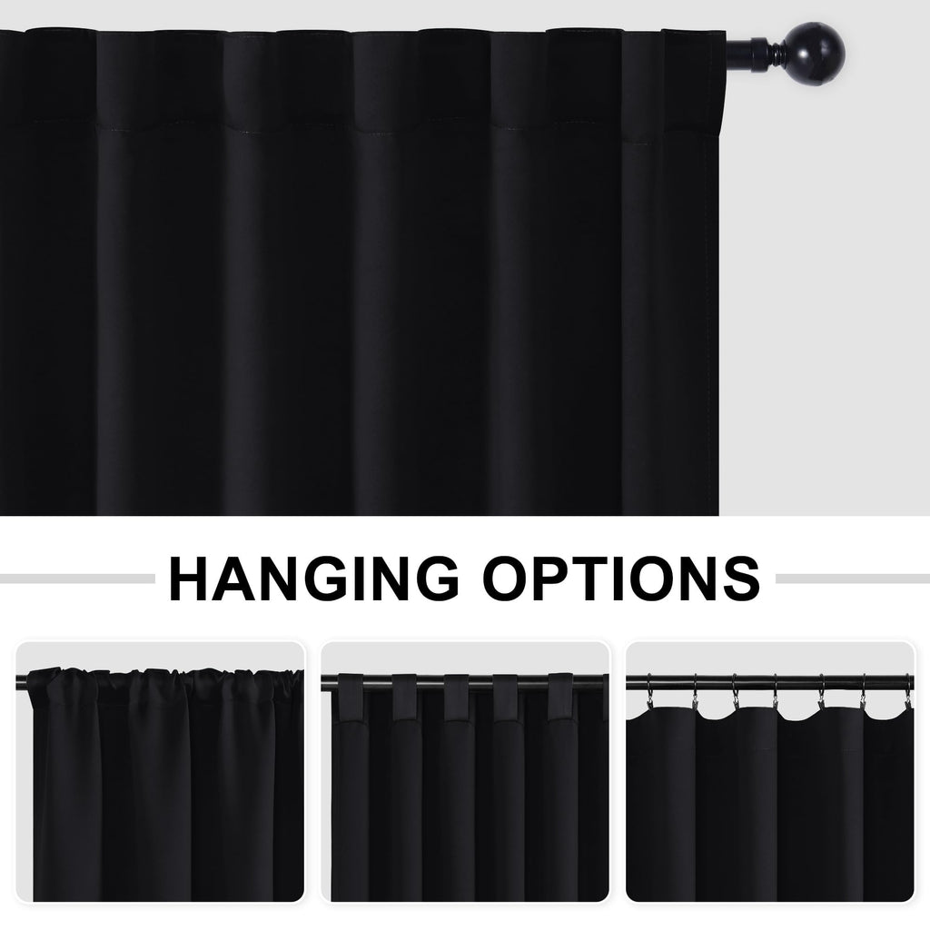 Blackout Room Divider Curtain 120 x 96 Inches Black S266303