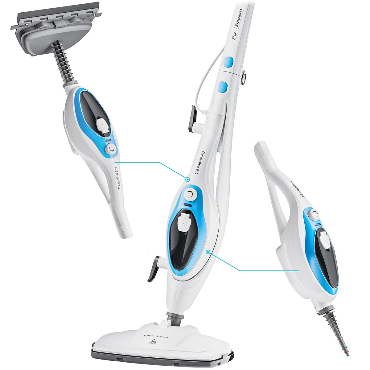 10-in-1 Steam Mop with Detachable Handheld Steam Cleaner H22168