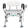 Adjustable Shower Chair with Arms & Back, 550 lb, Gray W830272