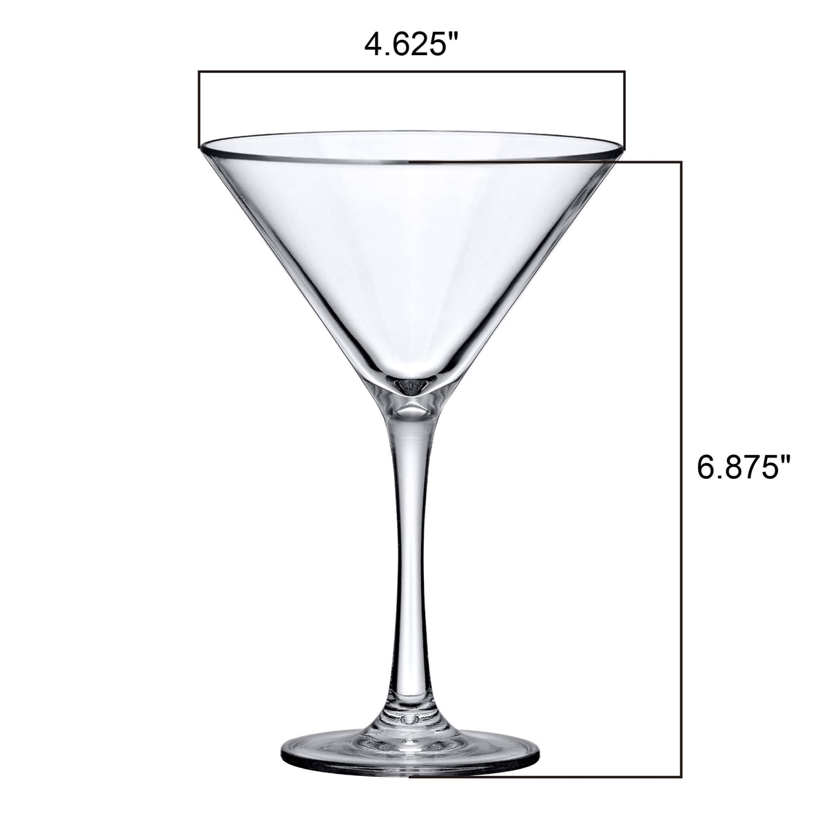 10-Ounce Plastic Martini Glasses Set of 6, Reusable, BPA-Free, Shatter-Proof, Dishwasher-Safe Y418