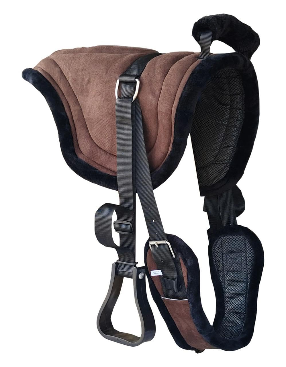 Padded Suede Leather Bareback Pad with Girth & Stirrups Y751