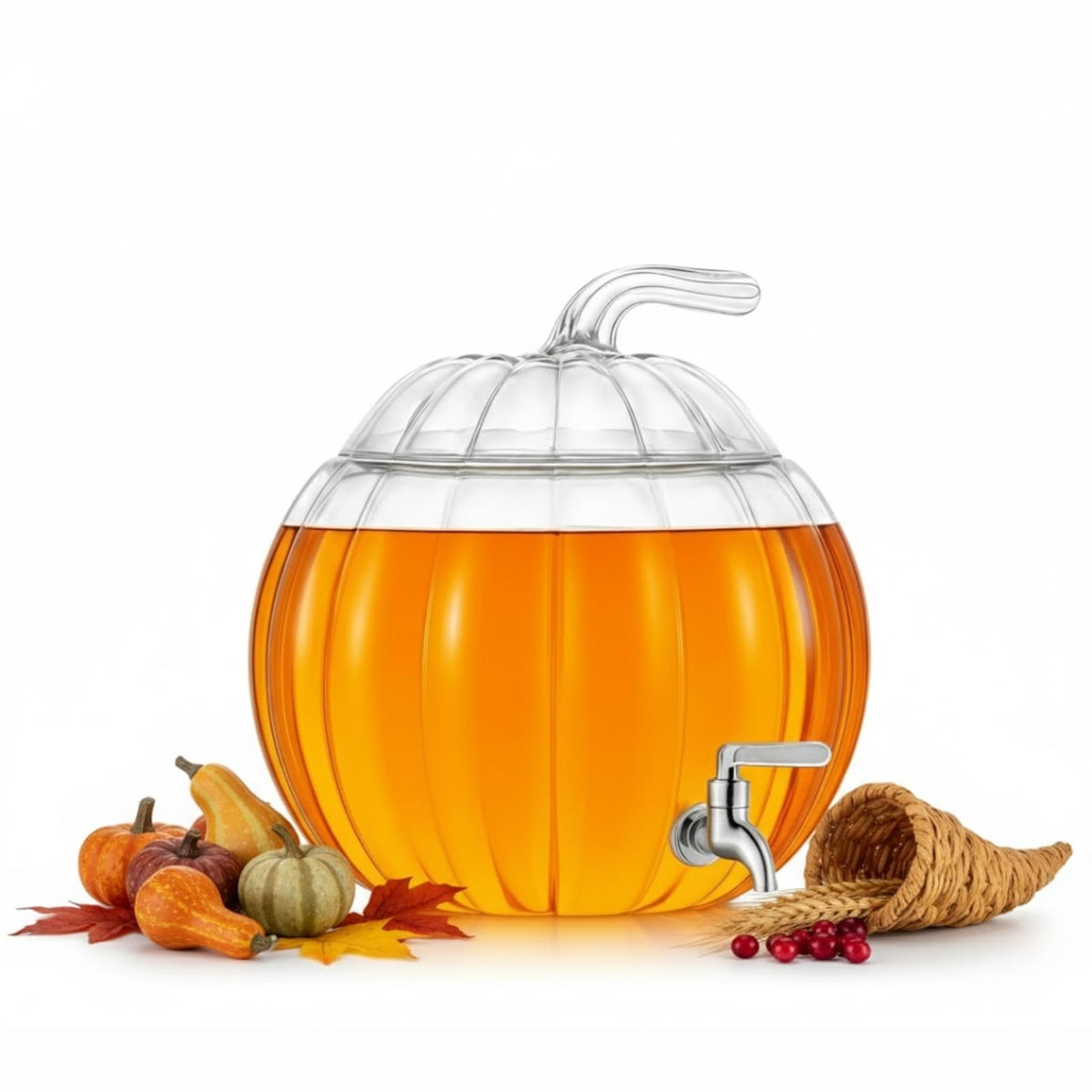 Glass Pumpkin Drink Dispenser 2 Gallon Z113704