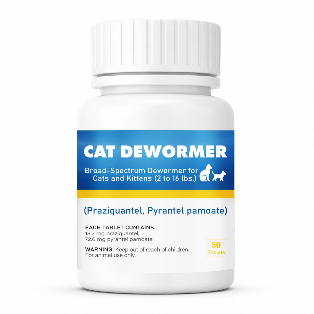 7 Way Broad-Spectrum De-Wormer Chewable Tablets for Dogs & Cat, Pyrantel Pamoate and Praziquantel Formula for Cats and Kittens 2-16 Ibs,50 Count Q18049