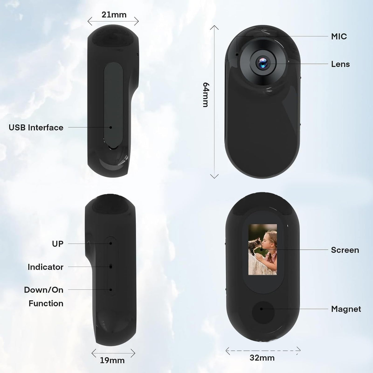 Cat Collar Camera with 0.96 Inch LCD Screen L98276