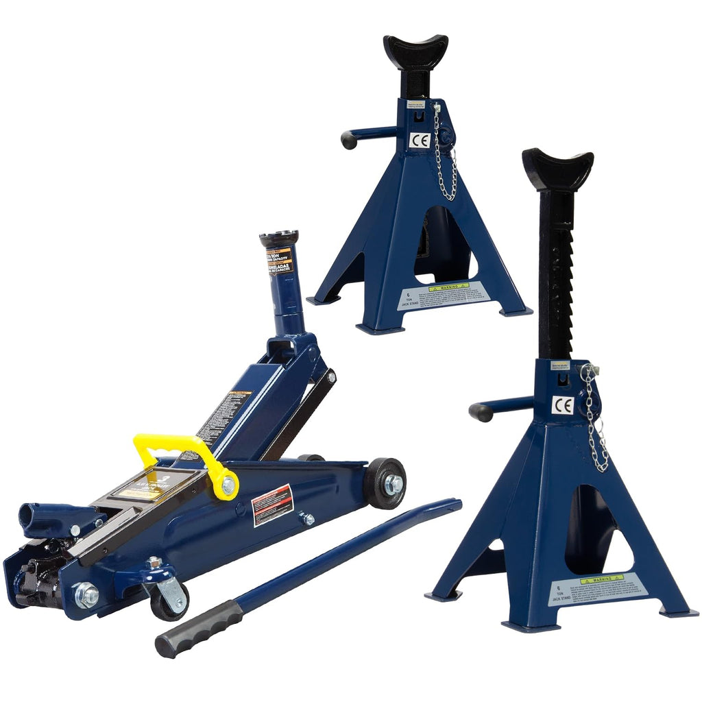 3 Ton Floor Jack & 6 Ton Jack Stands T99979