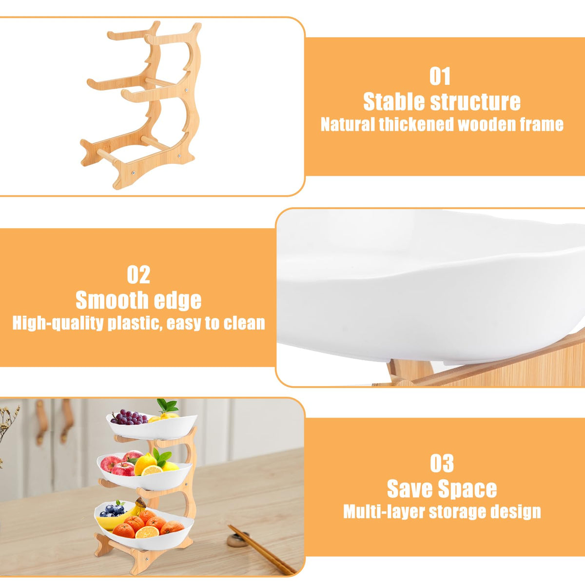 3-Tier Plastic Fruit Bowl L577