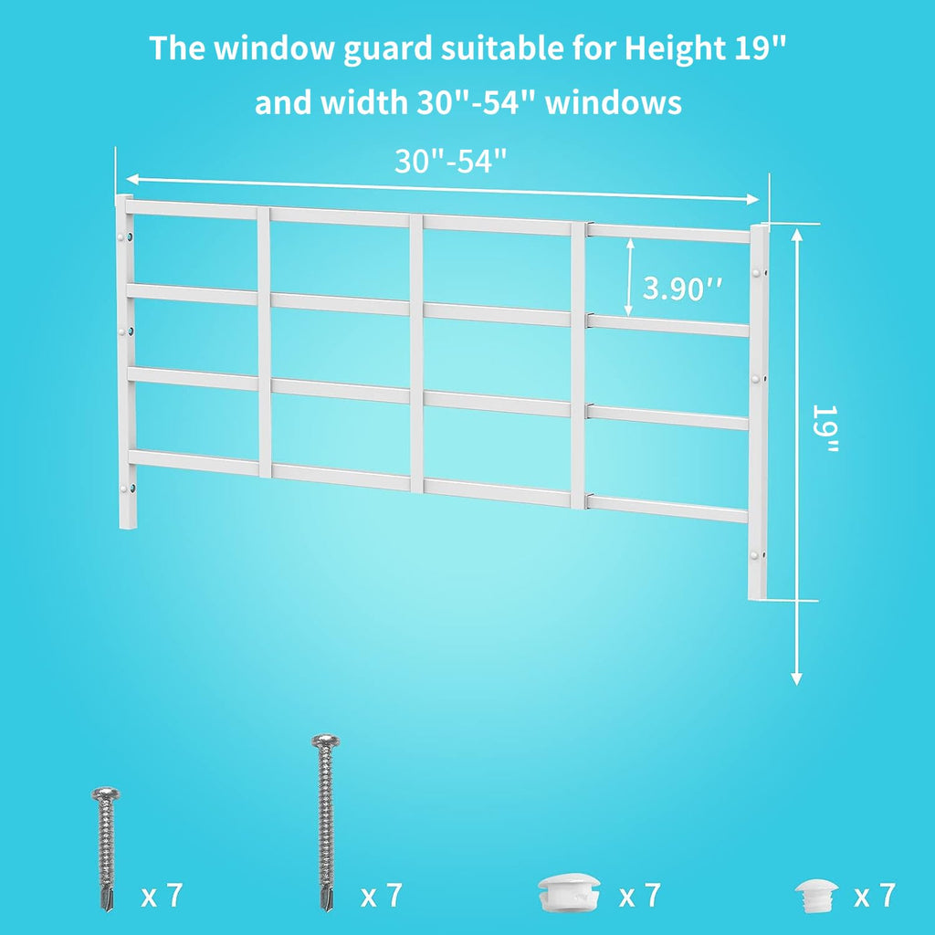 Adjustable White Window Safety Guard U545714