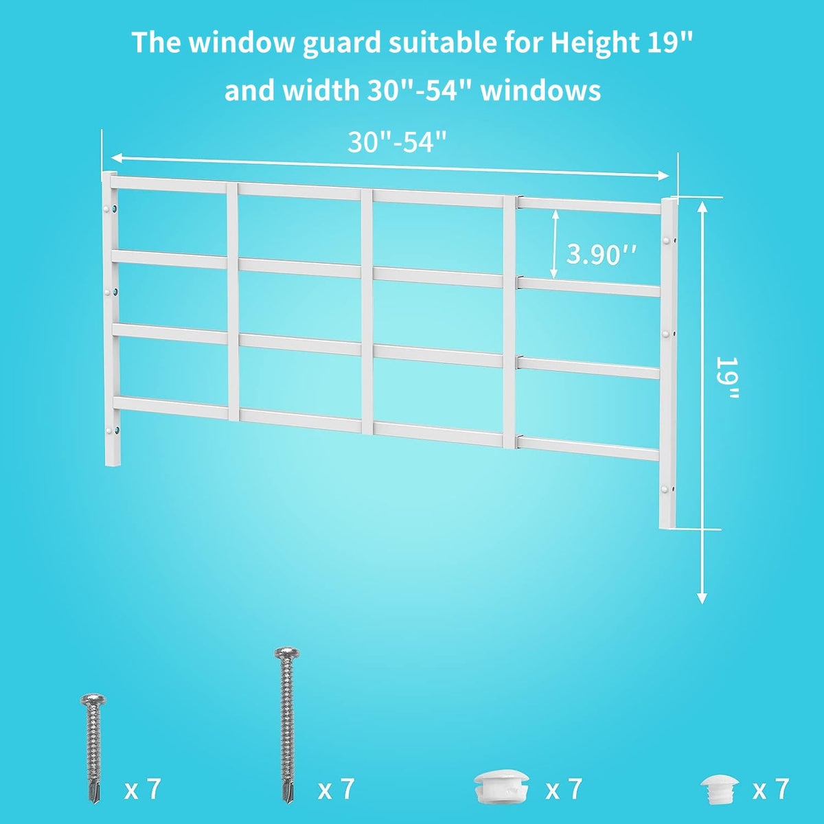 Adjustable White Window Safety Guard U545714