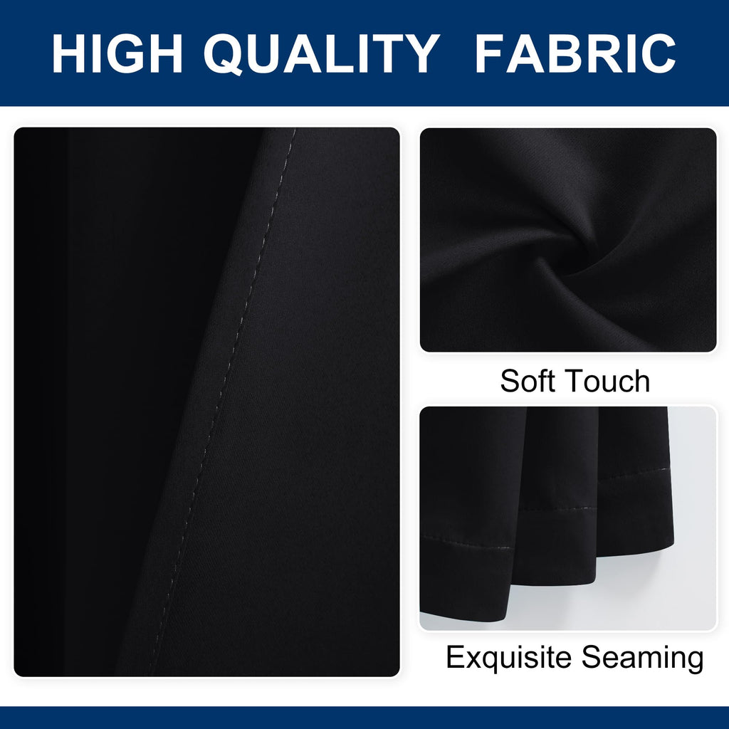 Blackout Room Divider Curtain 120 x 96 Inches Black S266303