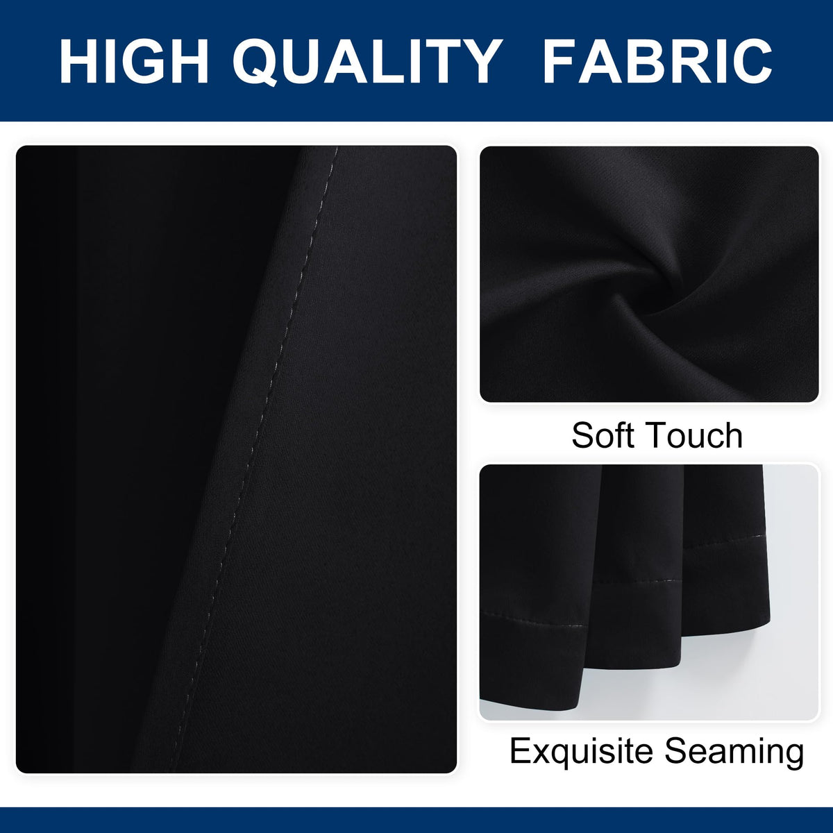Blackout Room Divider Curtain 120 x 96 Inches Black S266303