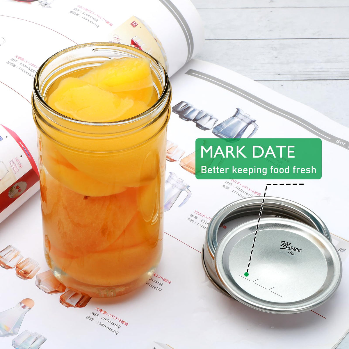 24 Pack 12 oz Mason Jars with Lids F3878