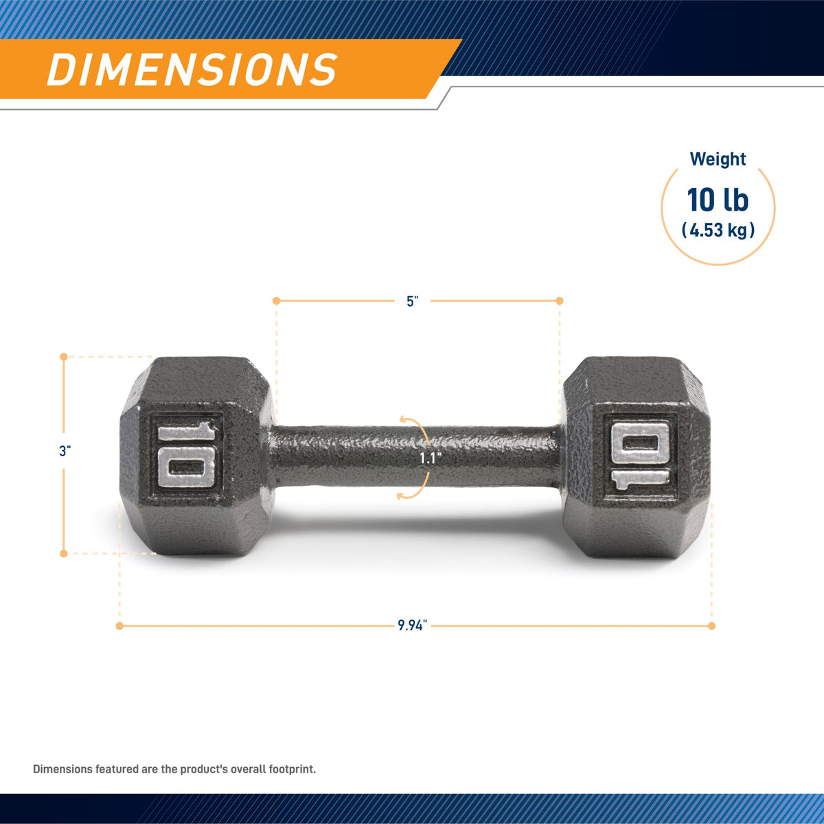 Cast Iron Hex Dumbbell U571038