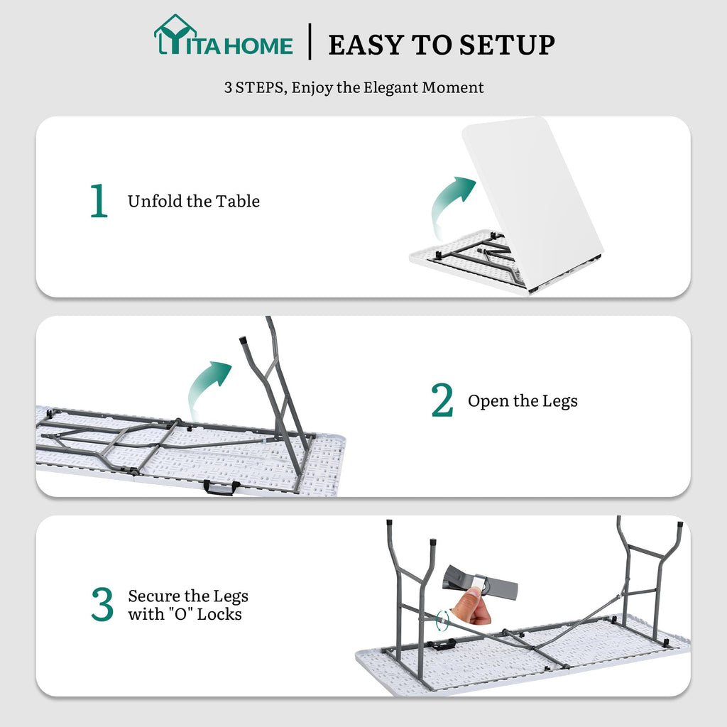 Heavy-Duty 6ft Folding Table with Handle G43561