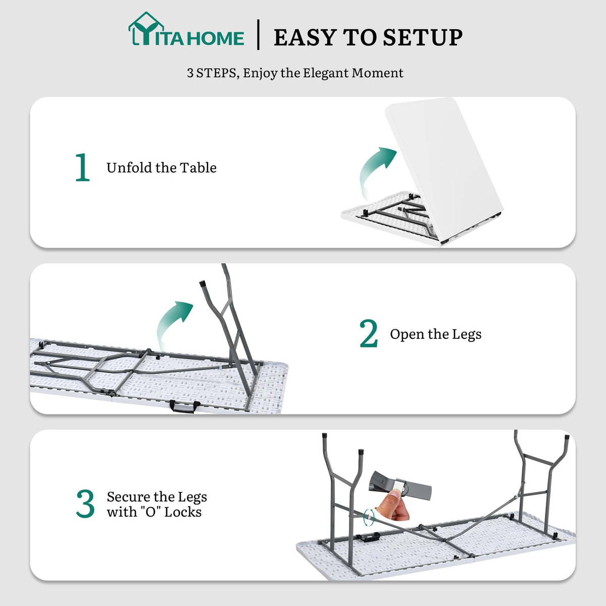 Heavy-Duty 6ft Folding Table with Handle G43561