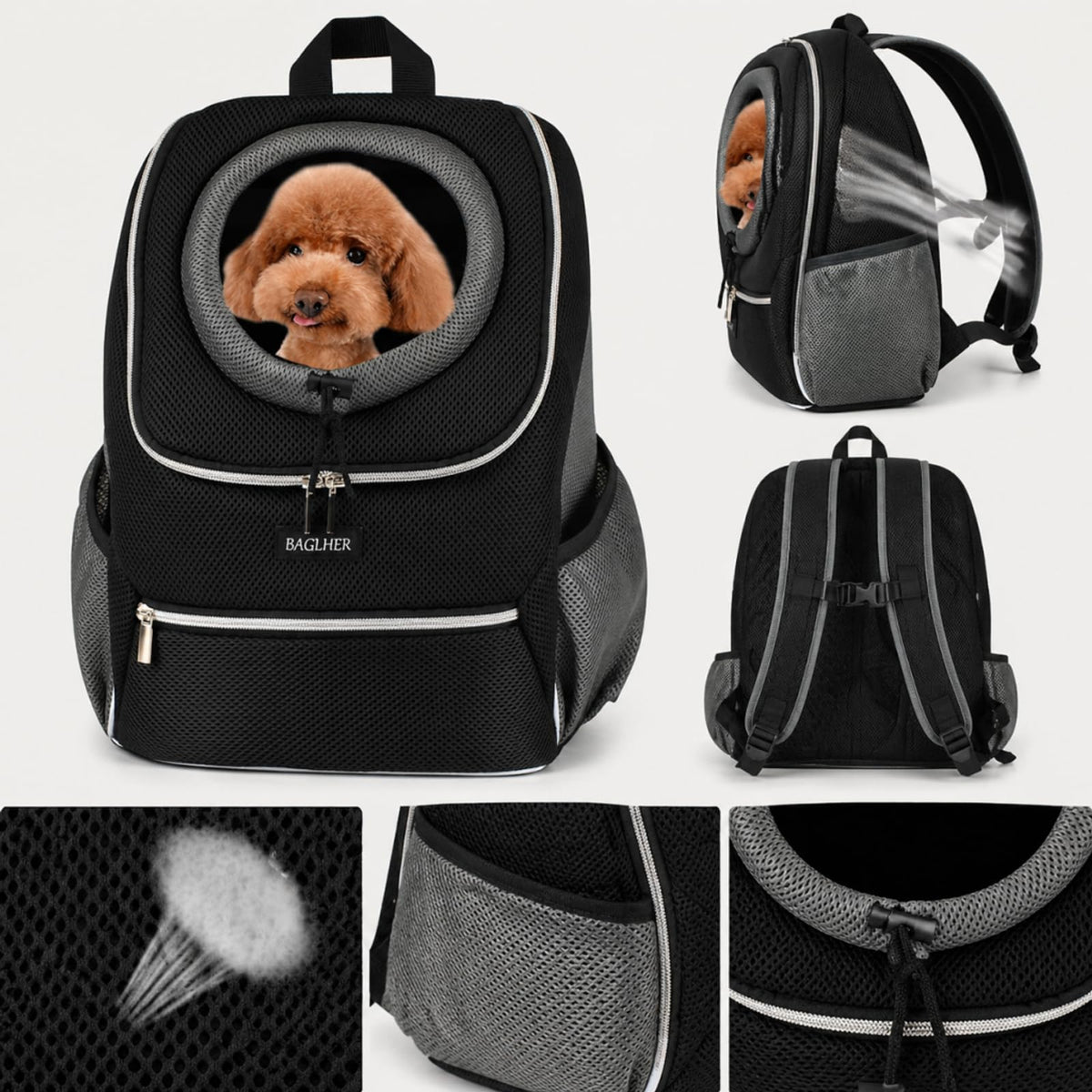 Black Dog Carrier Backpack O558