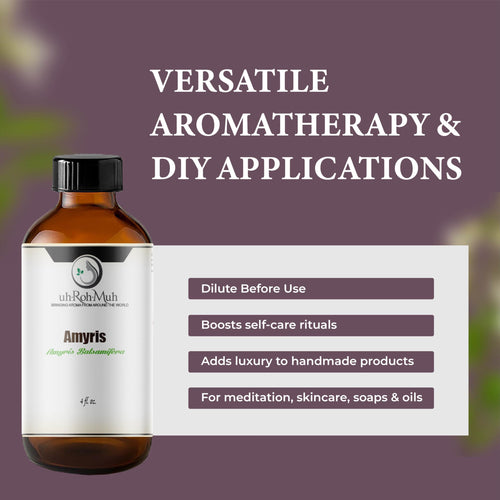 100% Natural Steam-Distilled Amyris Balsamifera Essential Oil 4 fl oz L211