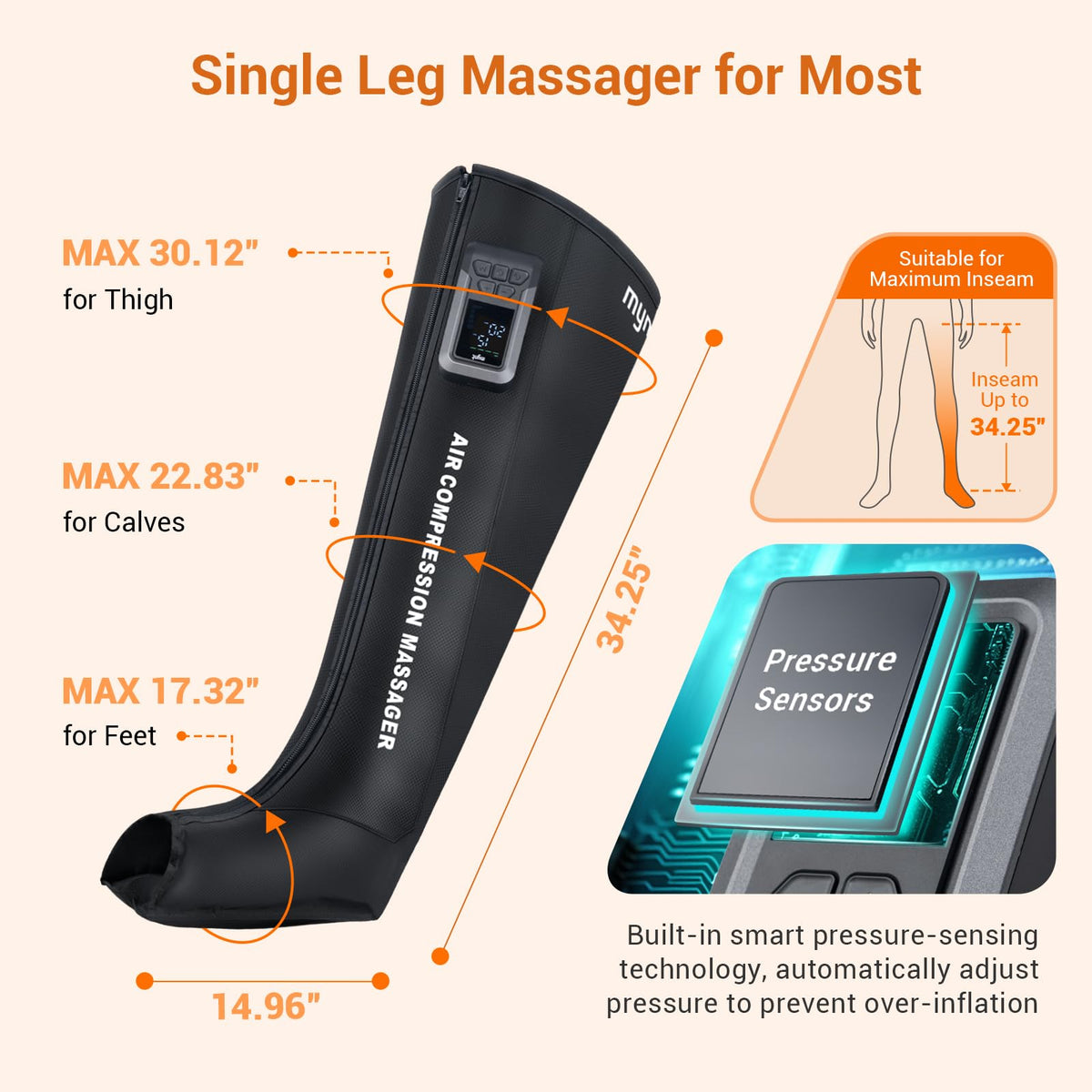 Cordless Full Leg Air Compression Massager H95523