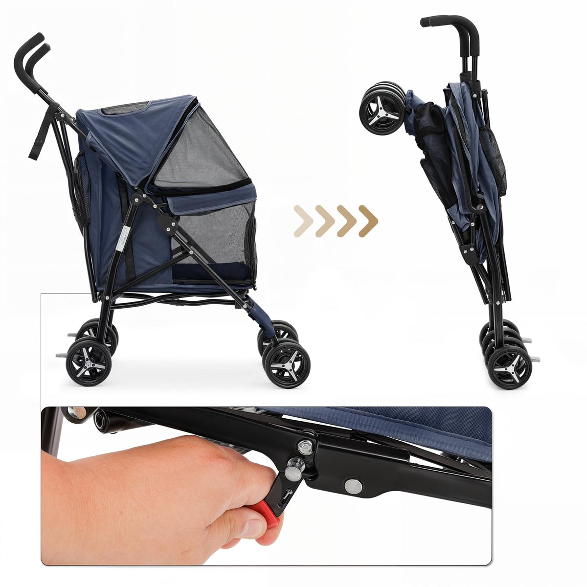 Navy Blue Pet Stroller Q9972