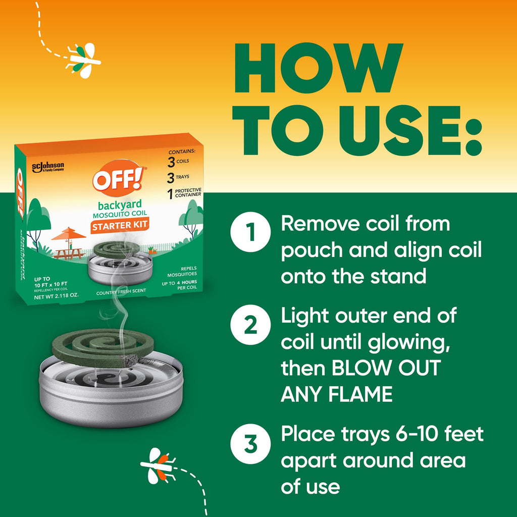 Outdoor Mosquito Repellent Coil Starter Pack Country Fresh Scent 3 Piece F35557