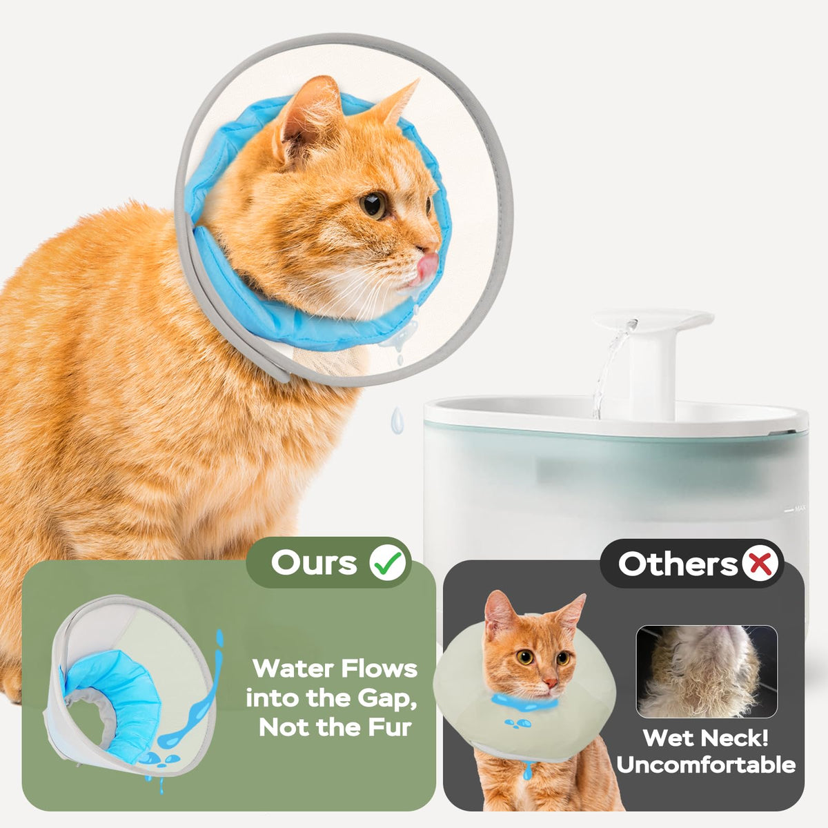 Soft Waterproof Mesh Cat Recovery Cone Collar A606823