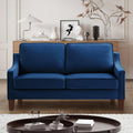 Navy Velvet 2 Seat Loveseat Sofa with Wooden Legs K5860