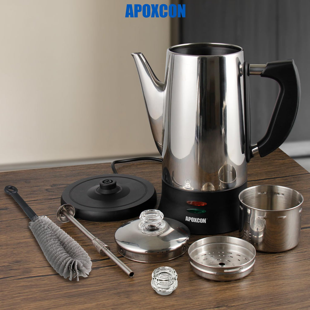 Electric Stainless Steel Coffee Percolator 12 Cup Q93547