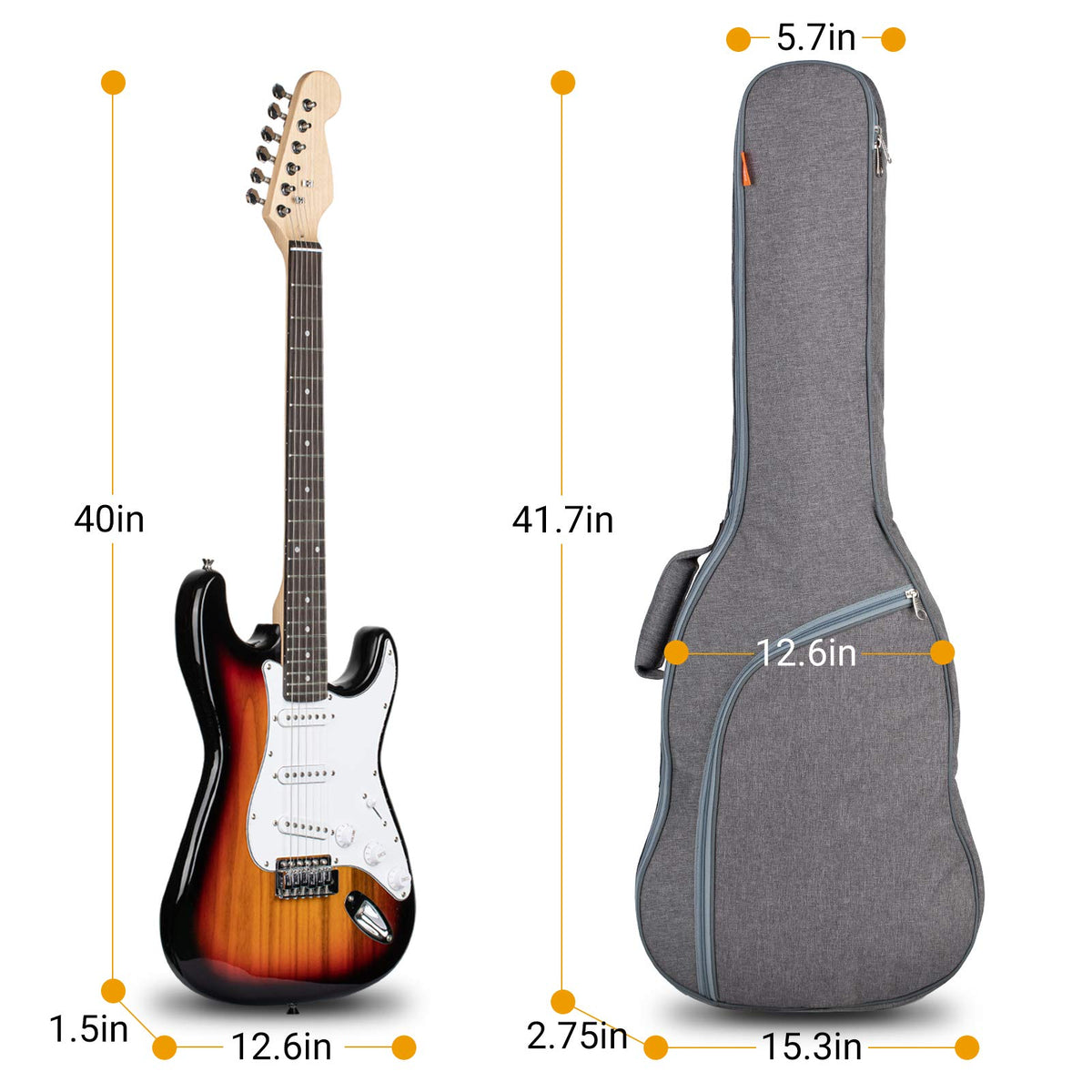 Waterproof Hardshell Acoustic Guitar Case with 3 Pockets Z944526