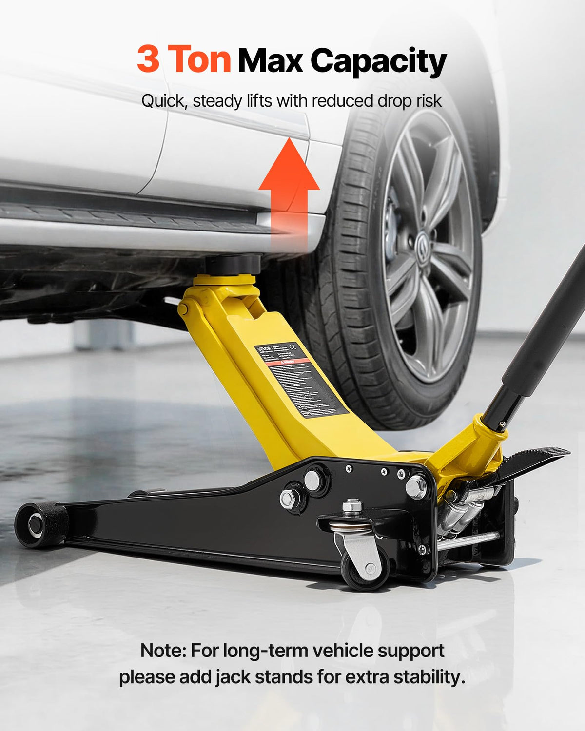 3 Ton Steel Hydraulic Floor Jack with SUV Adapter C5769