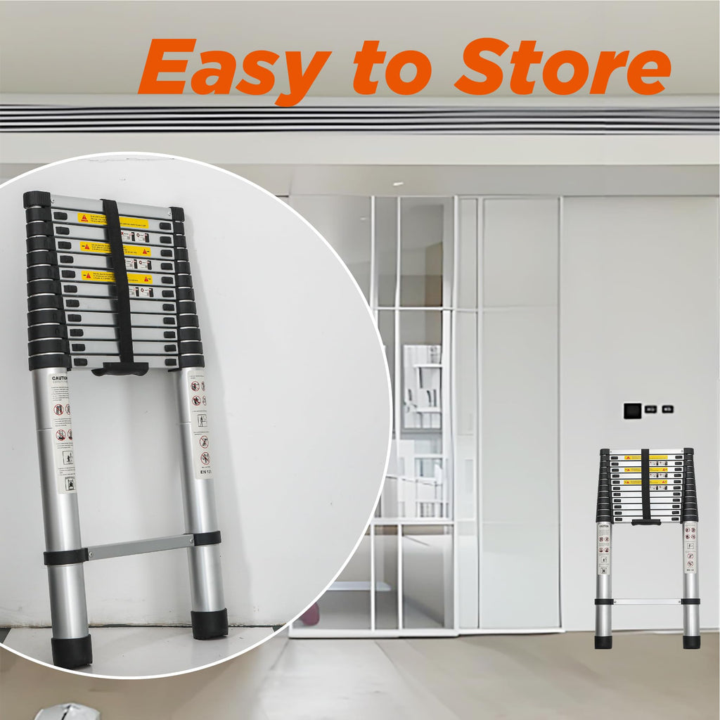 16.5FT Aluminum Telescoping Ladder, 300LB Capacity T489031