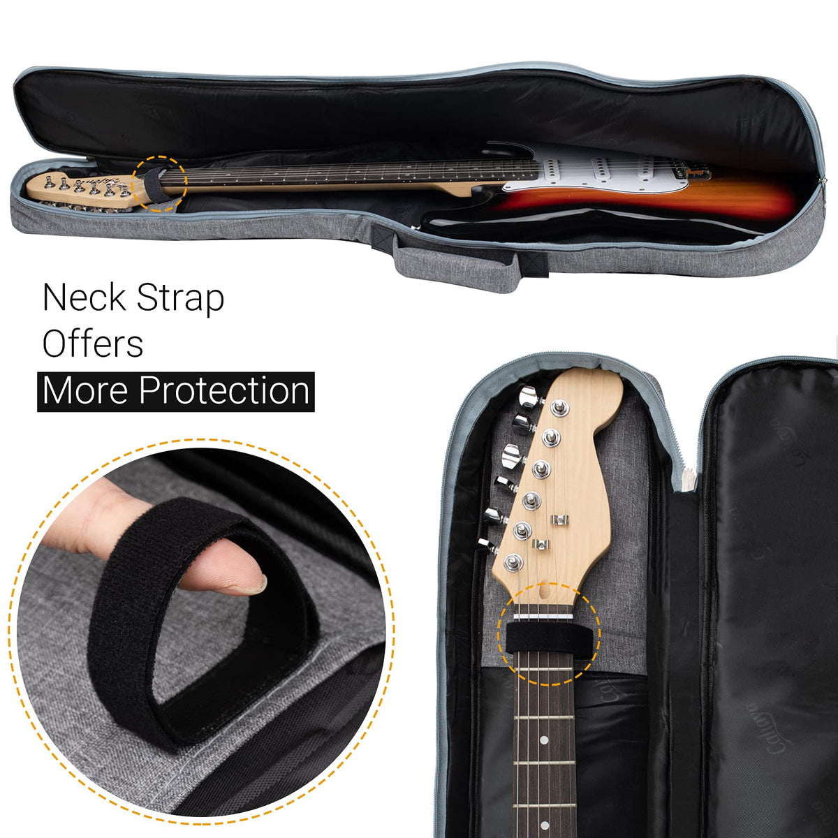 Waterproof Hardshell Acoustic Guitar Case with 3 Pockets Z944526