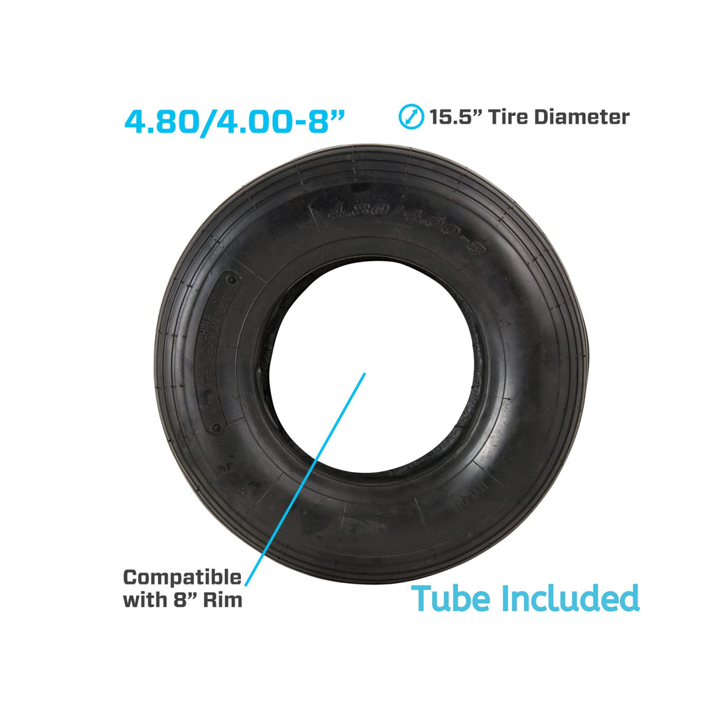4.80/4.00-8" Ribbed Tread Pneumatic Tire and Inner Tube Set K17735