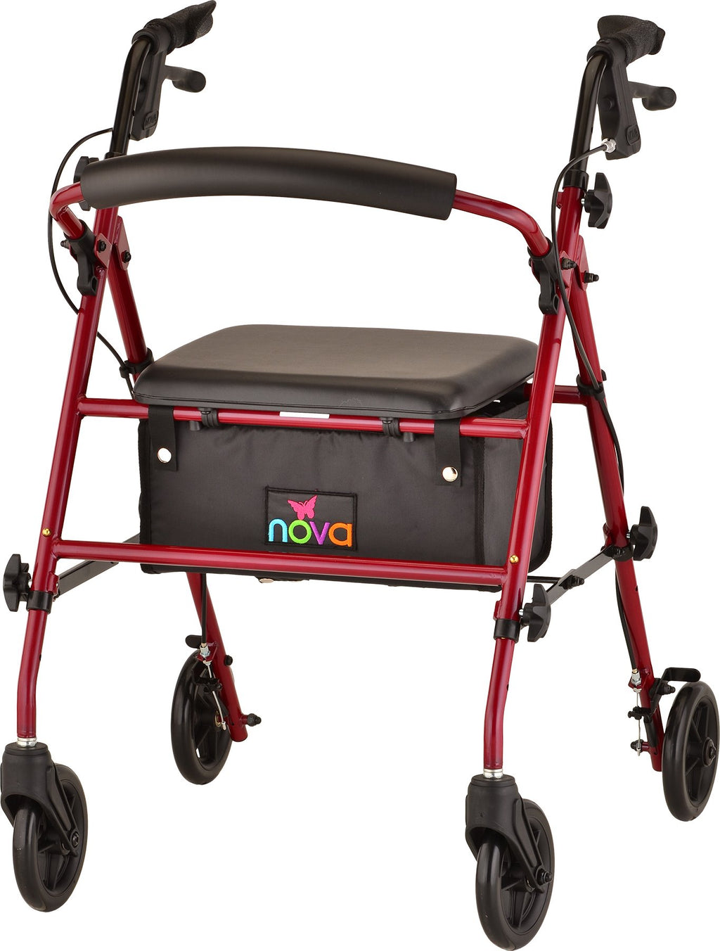 Red Steel Rollator Walker C453