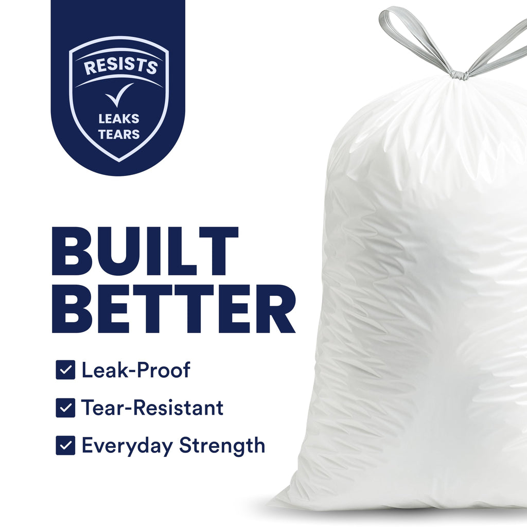 8 Gallon White Drawstring Trash Bags 200 Count G7829
