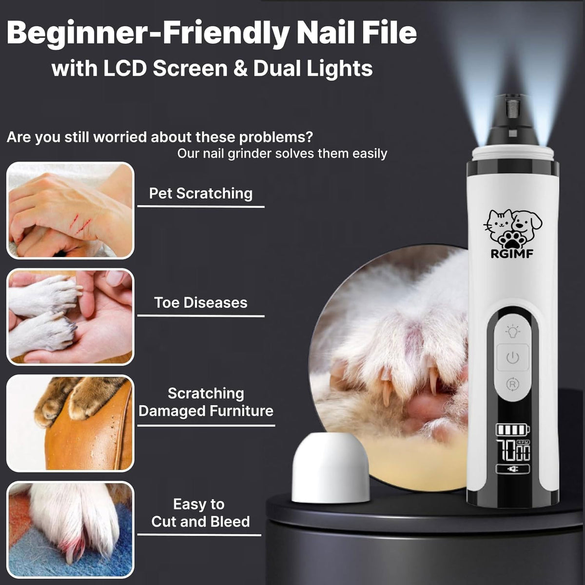 Dog Nail Scratch Board with Hand Strap + Dog Nail Grinder Z76802