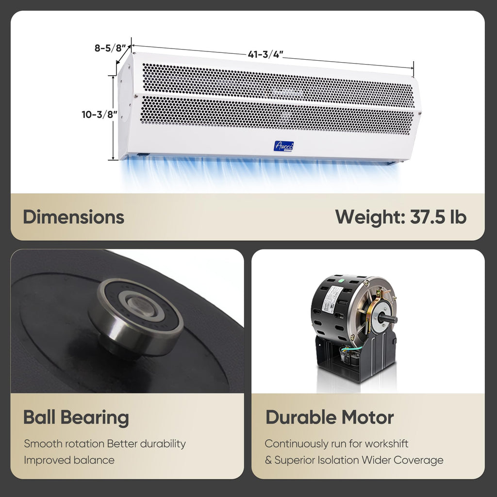 42" 2 Speeds 1350CFM Indoor Air Curtain B266672