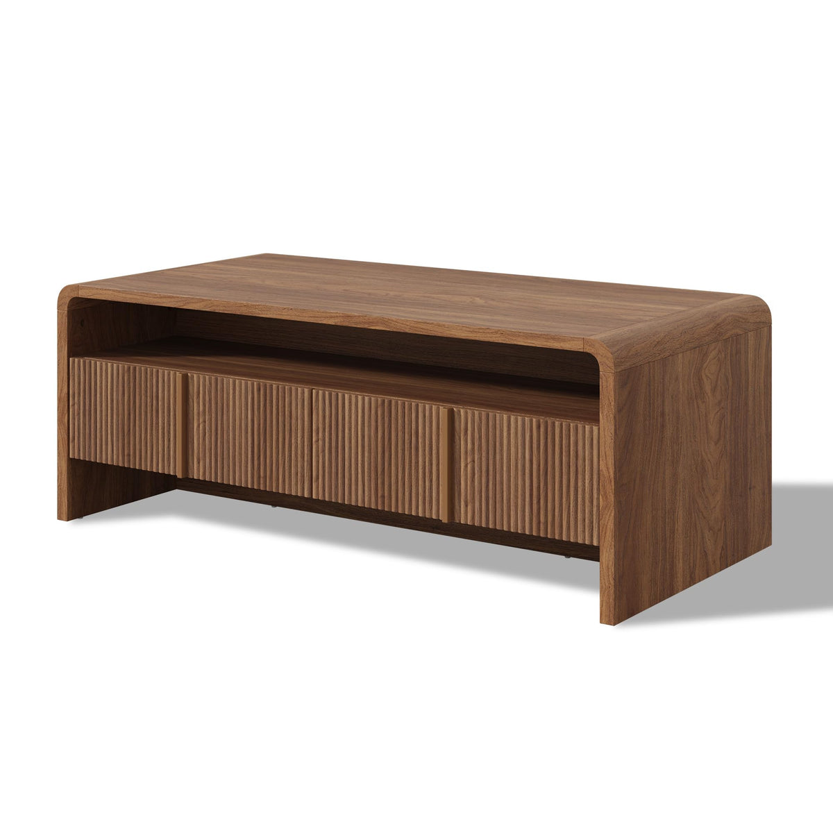 Fluted Coffee Table with Storage D811607
