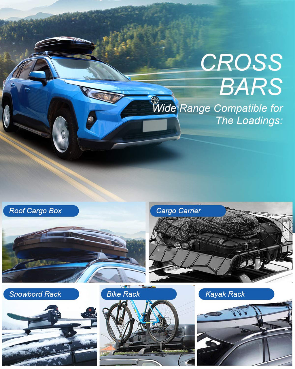 Lockable 260lbs Roof Rack Crossbar S3804
