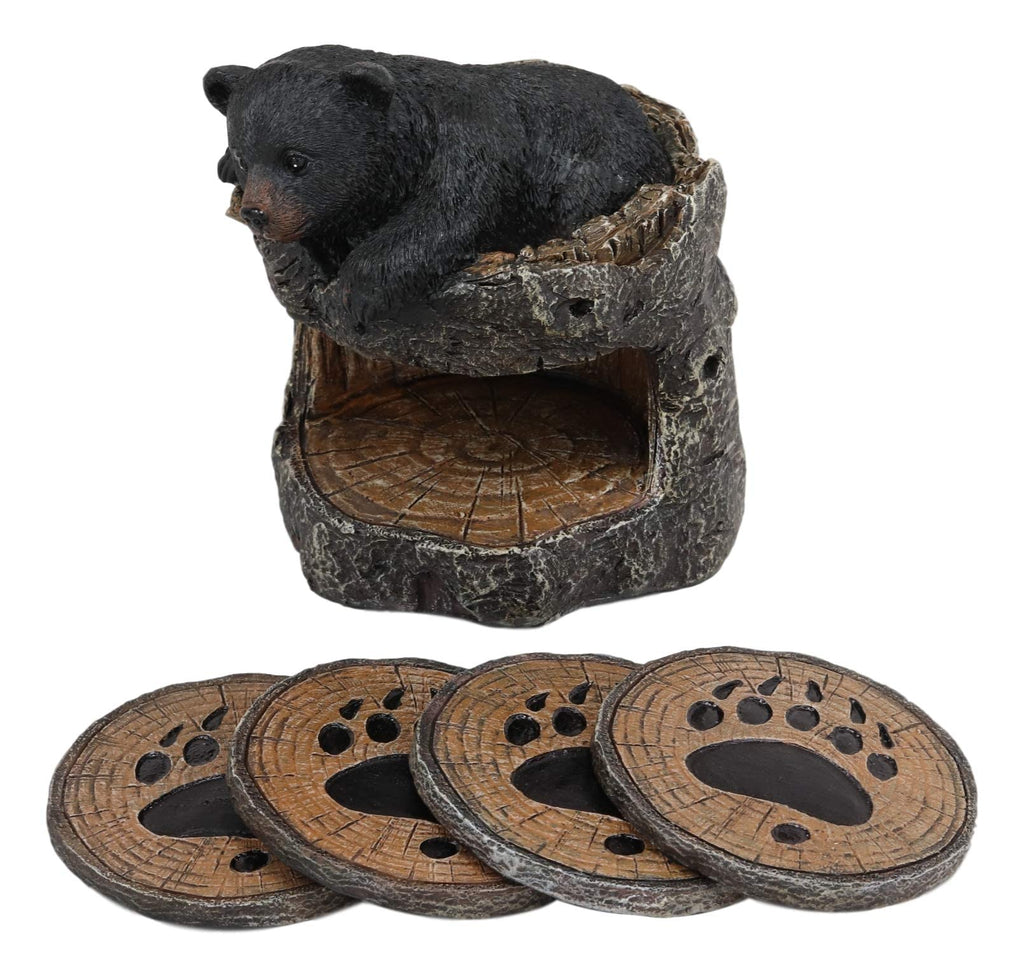 Black Bear Coaster Set with 4 Coasters R960