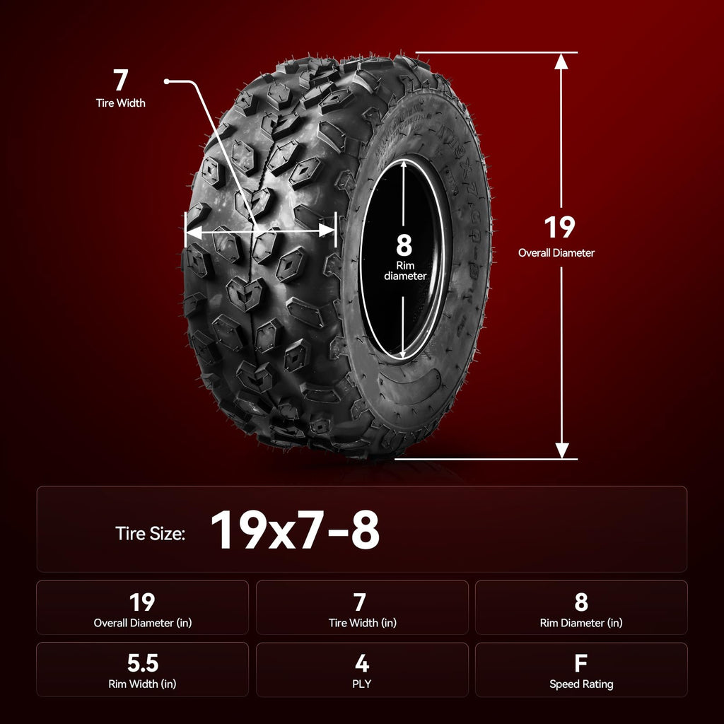 ATV UTV All-Terrain Tires 19x7-8 Set 2 F8857