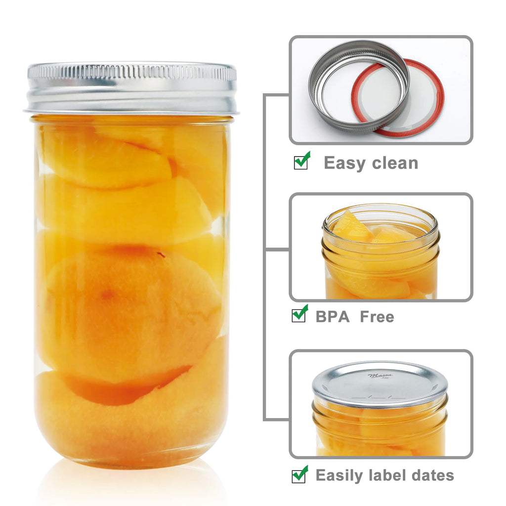 24 Pack 12 oz Mason Jars with Lids F3878