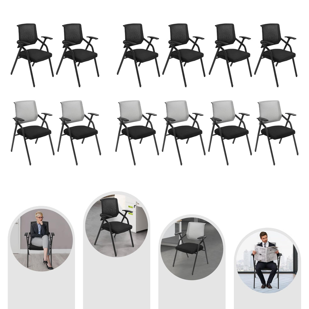 2 Pack Grey Mesh Office Chair with Arms A25741