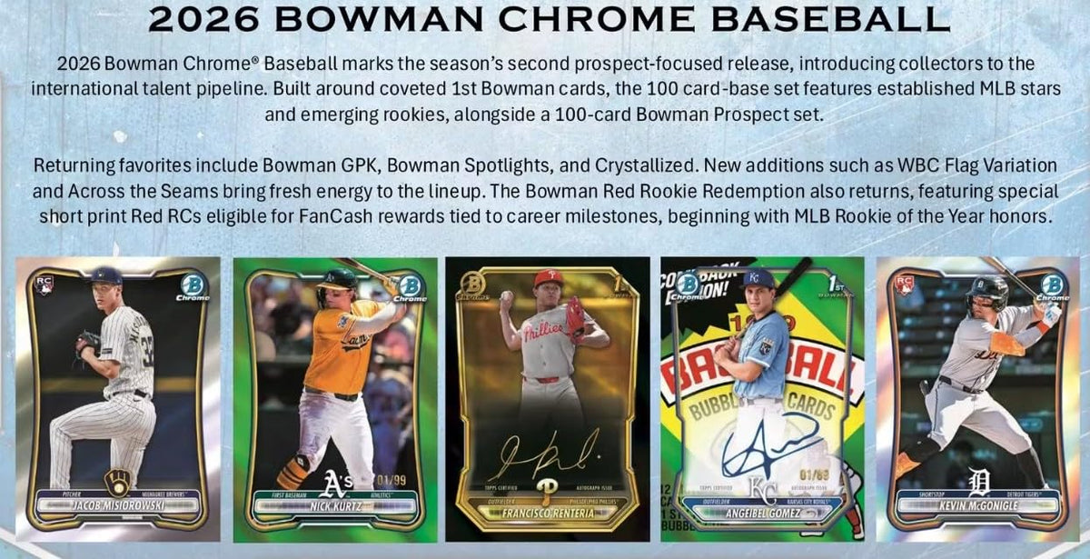 2026 Bowman Chrome Baseball Trading Card Mega Box B824